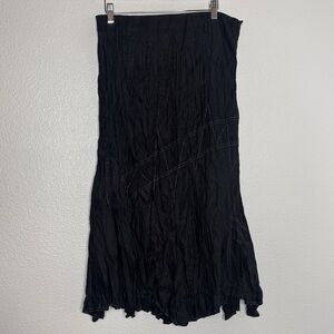Lan Vie Y2K Beaded Asymmetrical Pinstripe Skirt 10 Midi Whimsigoth Fairygrunge